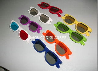 Trẻ em Đầy Màu sắc Nhựa đỏ Cyan 3D Glasses Với 1.6mm Thicken Lens