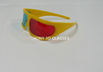 Miếng nhựa 3D Trắng Polarized Cyan 3D Cinema Glasses Với Khung Vàng OEM ODM