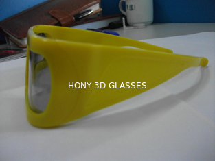 Miếng nhựa 3D Trắng Polarized Cyan 3D Cinema Glasses Với Khung Vàng OEM ODM