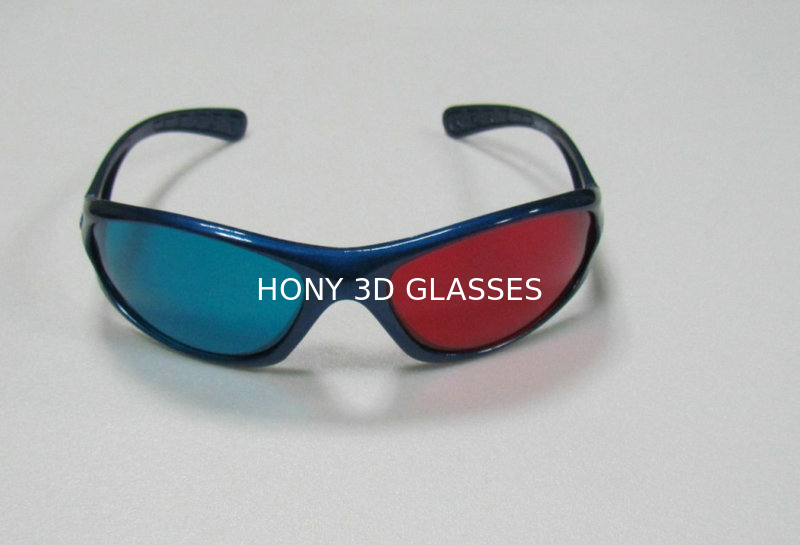 Red Cyan Blue 3D Glasses Khung nhựa Nhựa cho phim 3D Chiều