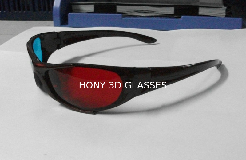 Thời trang Nhựa 3D Anaglyphic Glasses Màu đỏ Xanh lam Với ống kính PET 1,6mm